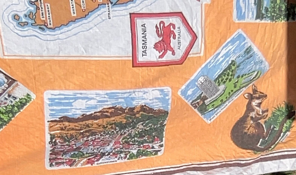縮圖：Preloved Tasmanian Tablecloth, Tasmania Souvenir Tablecloth