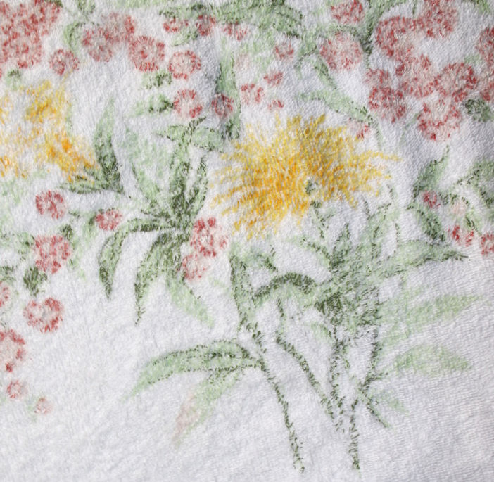 Miniatura: Preloved Vintage Guest Room Towel,  Floral Towel