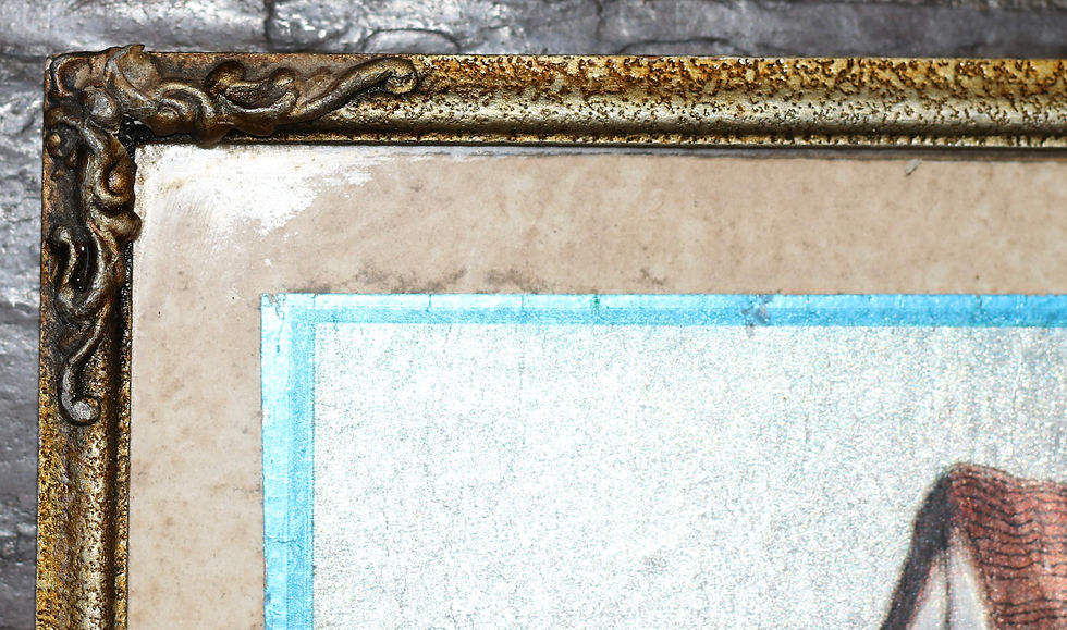 Μικρογραφία: Vintage Ernest Uden Foil Art, English Cottage Scene in Original Frame