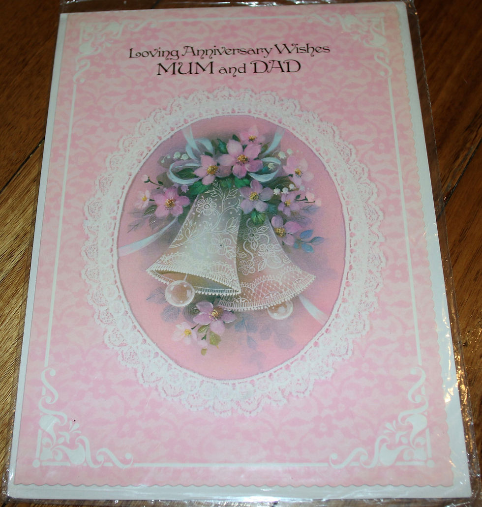Miniatura: Large Vintage Anniversary Card, in original plastic packaging , never opened.