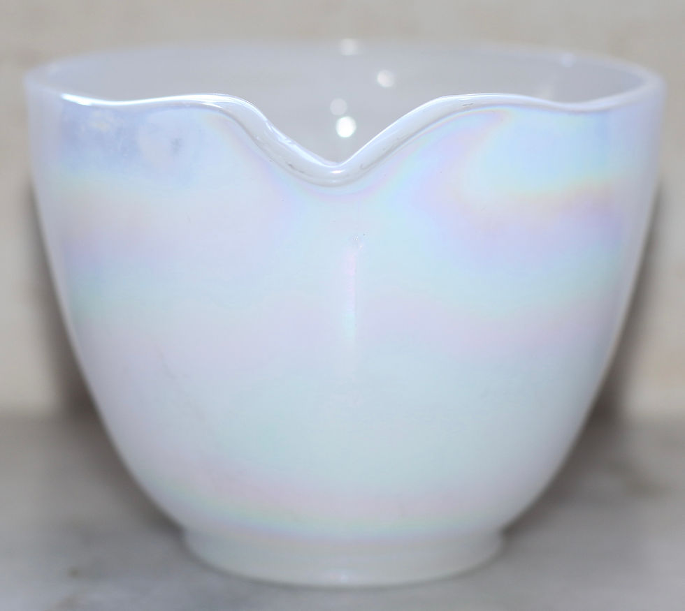 Μικρογραφία: Preloved Vintage Opalescent Federal/Fire-King Creamer, Lustreware Iridescent Jug