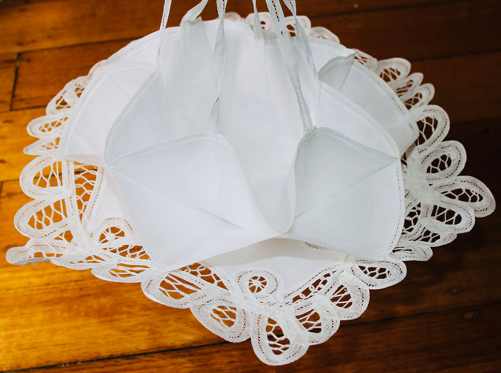 Preloved Lace and Linen Scone Holder