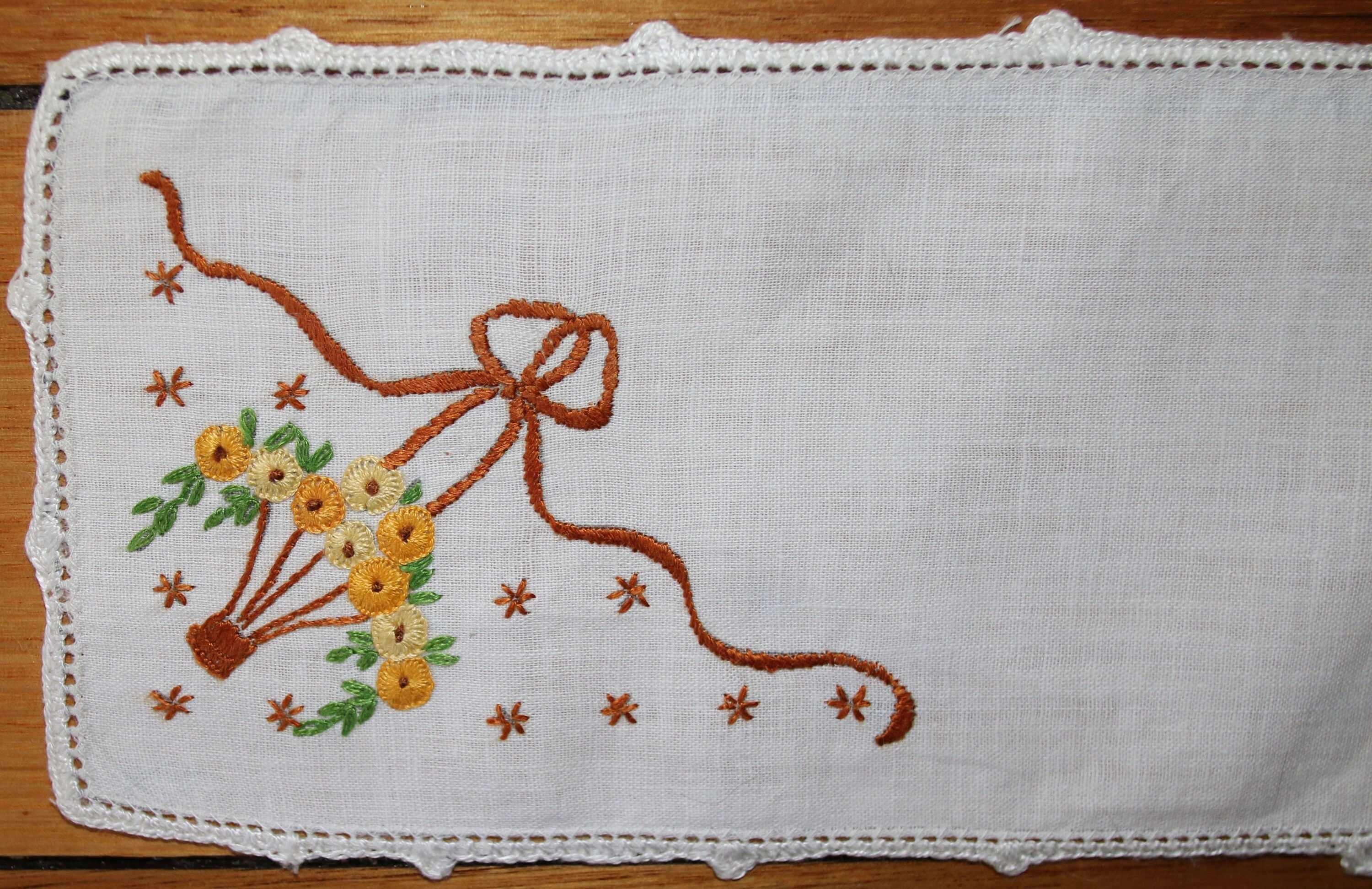 Preloved Embroidered Floral Doily