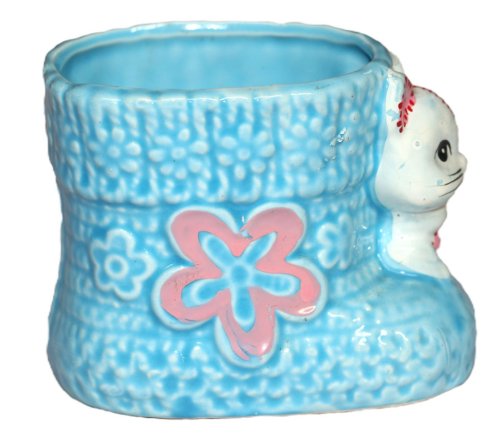 縮圖：Preloved Newborn Ornament, Blue Bootee Planter, Ceramic Bootie