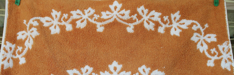 Miniaturbild: Preloved Vintage Guest Room Towel,  Floral Dri-glo Towel, Flower Towel