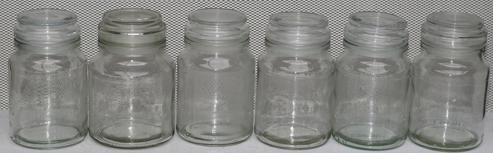 Miniaturbild: Preloved Set of 6 Vintage Glass Spice Bottles, Set of Oversized Spice Jars