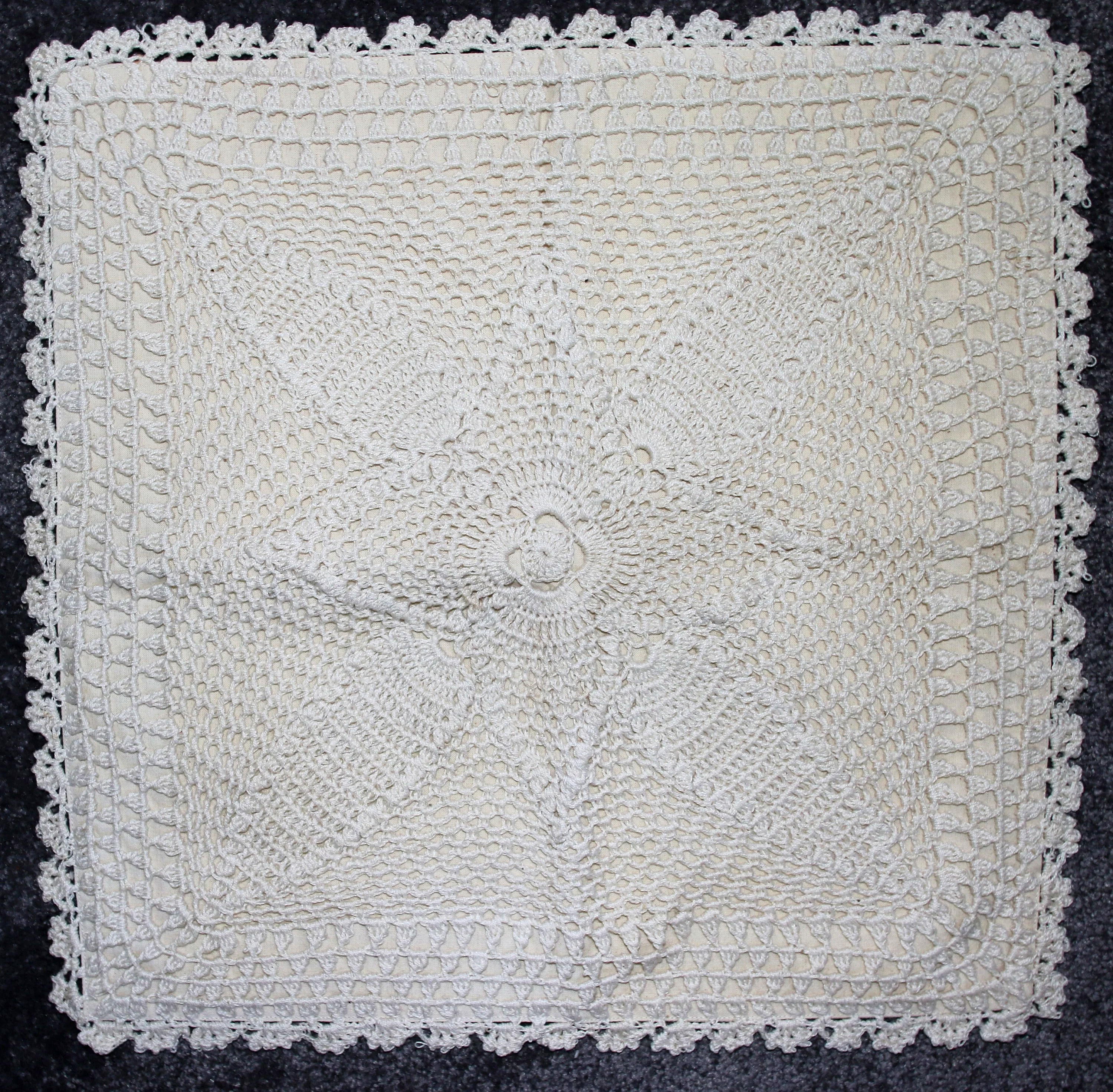 Preloved Lace Crochet Cushion Cover, Lace Cushion Cover
