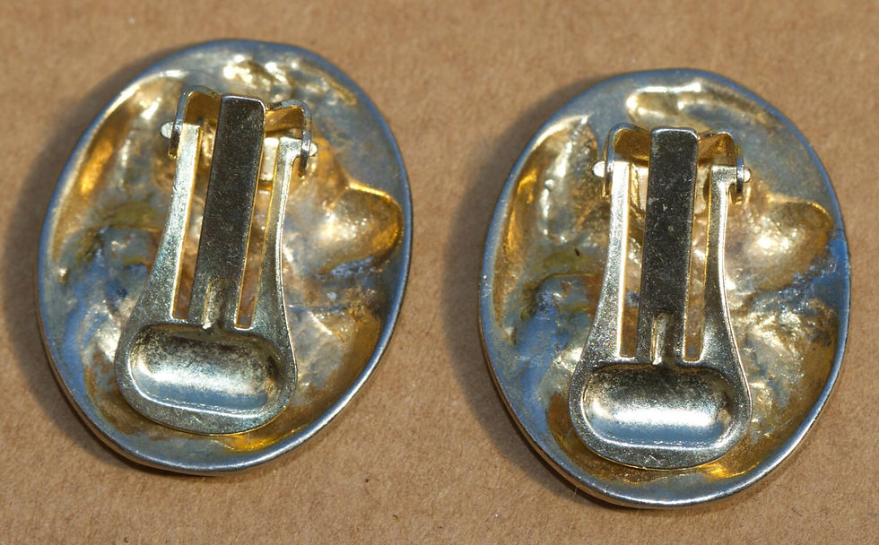 Μικρογραφία: Clip on metal and enamel earrings