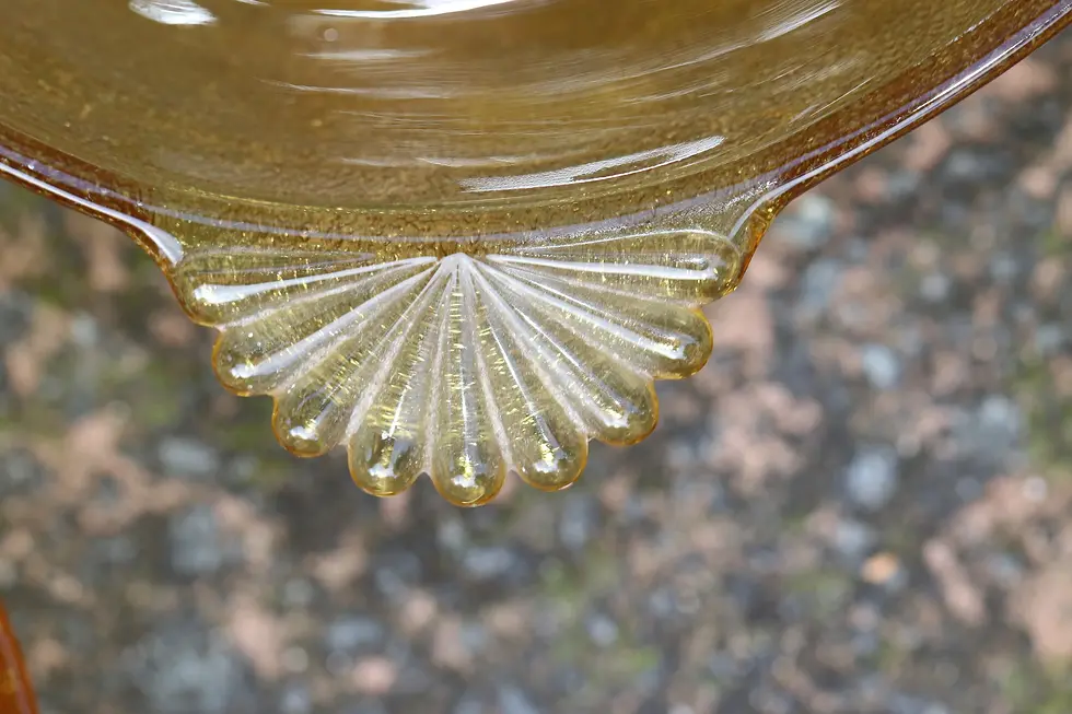Miniaturbild: Amber Coloured Glass Bowl and Dish Set , Amber Coloured Glass Serving Bowl