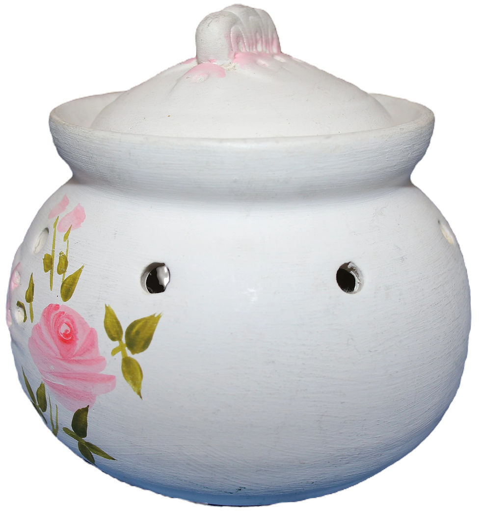 縮圖：Preloved Ceramic Flower Bowl, Ceramic Rose Petal Bowl, Pot Pourri Bowl with Lid
