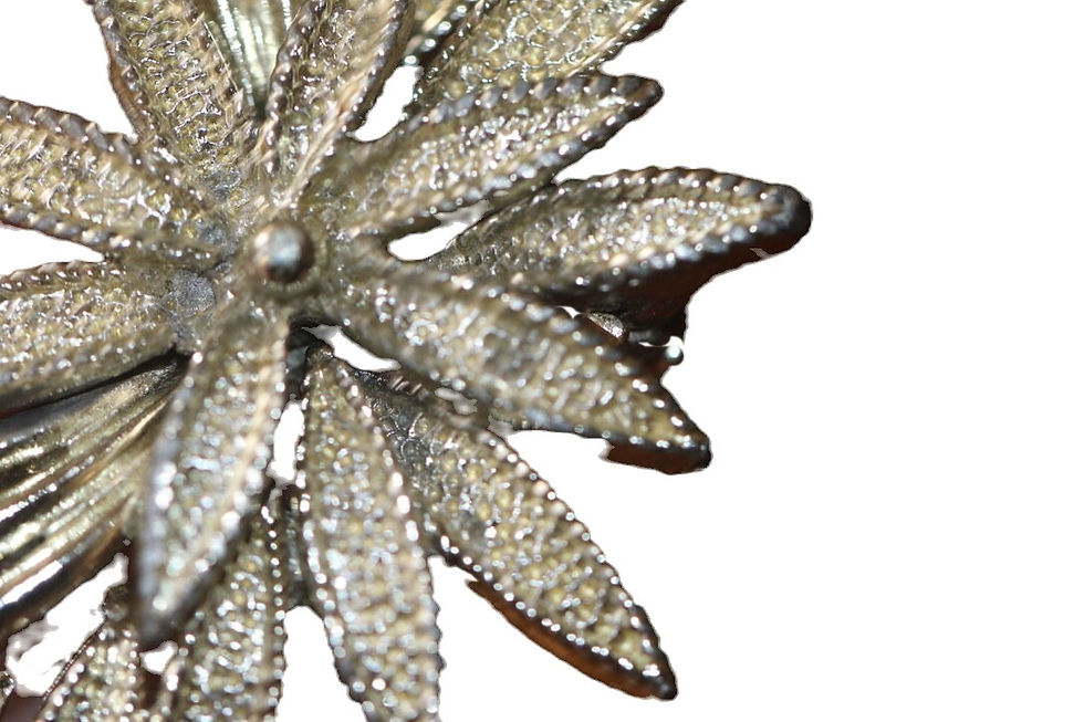 Miniatura: Preloved Vintage Metal Floral Brooch, Flower Brooch