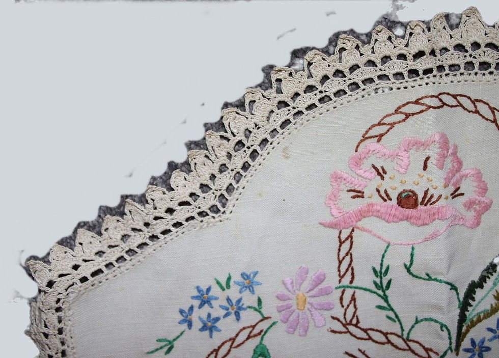 Miniature : Preloved Floral Centremat, Tablemat, Centrepiece