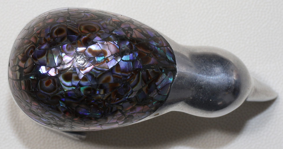 Thumbnail: Preloved Paua Shell and Metal Kiwi Bird Ornament