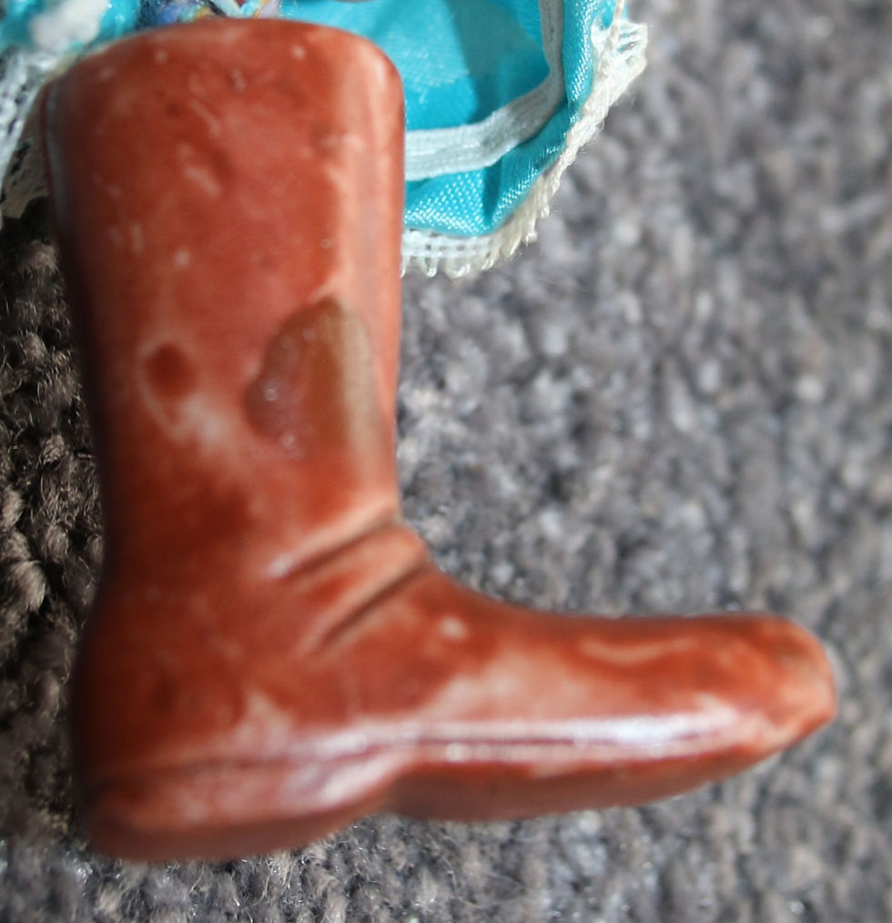 Thumbnail: Preloved Ceramic and Cloth Clown Doll, Clown Toy