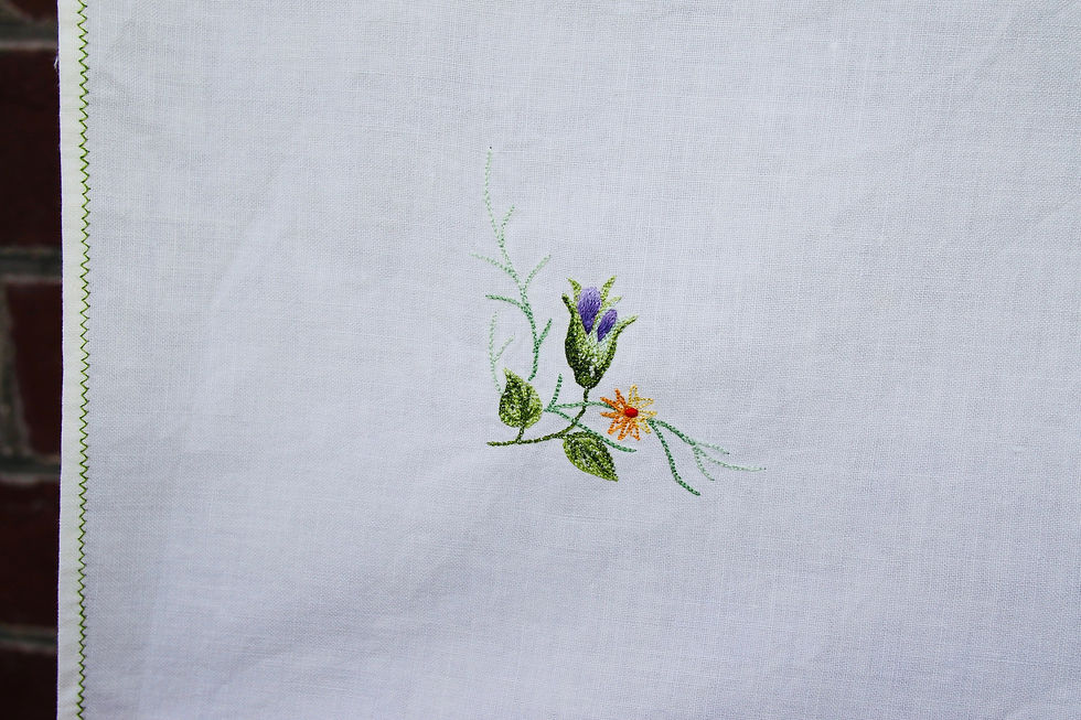 Miniatura: Preloved Embroidery Tablecloth, Embroidered Floral Tablecloth