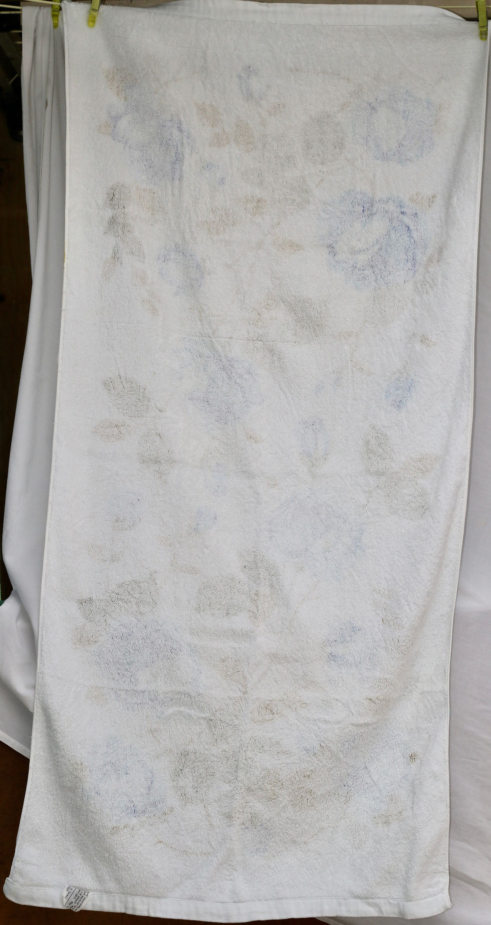 Miniatura: Preloved Vintage Guest Room Towel,  Floral Towel, Flowers Towel