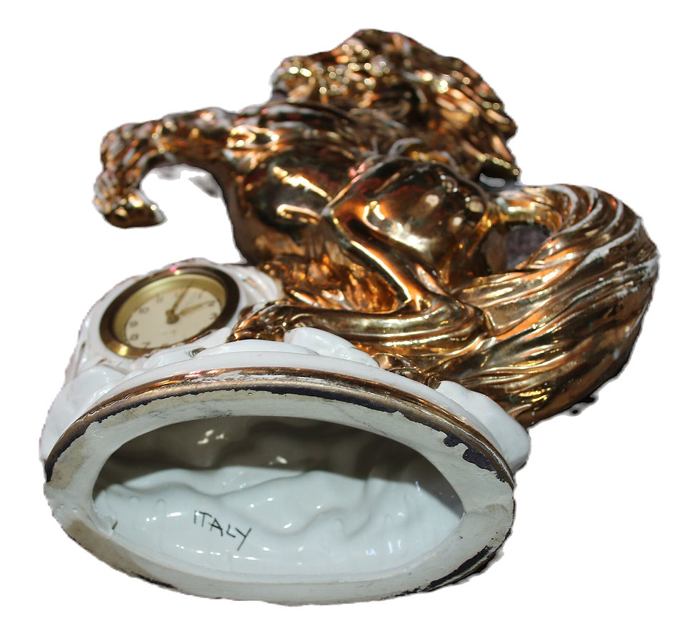 Μικρογραφία: Preloved Kitsch Lustreware Horse Clock, Italian Lustreware, Anker Clock