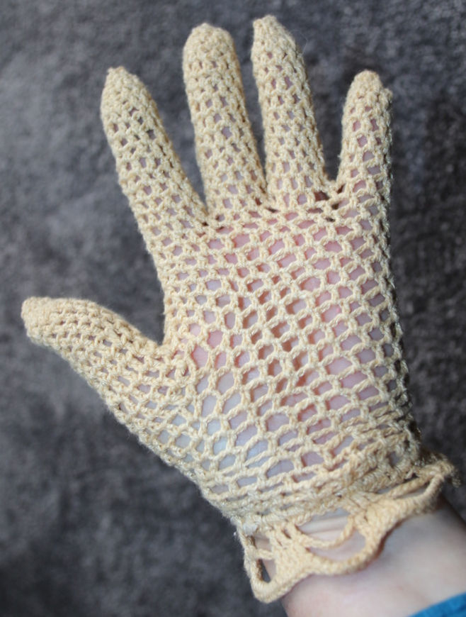 Miniature : Preloved Vintage Female Gloves, Crochet Lace Gloves, Vintage Ladies Gloves