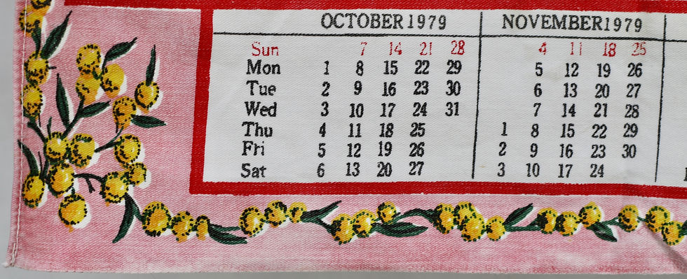 Μικρογραφία: Preloved Vintage 1979 Australia Calendar Tea Towel