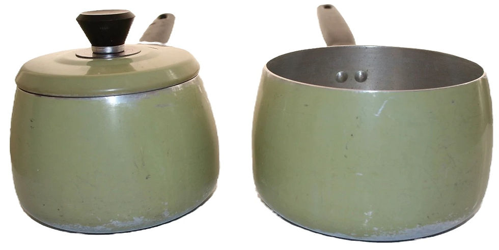 Miniaturbild: Preloved Classic saucepans, one with a lid