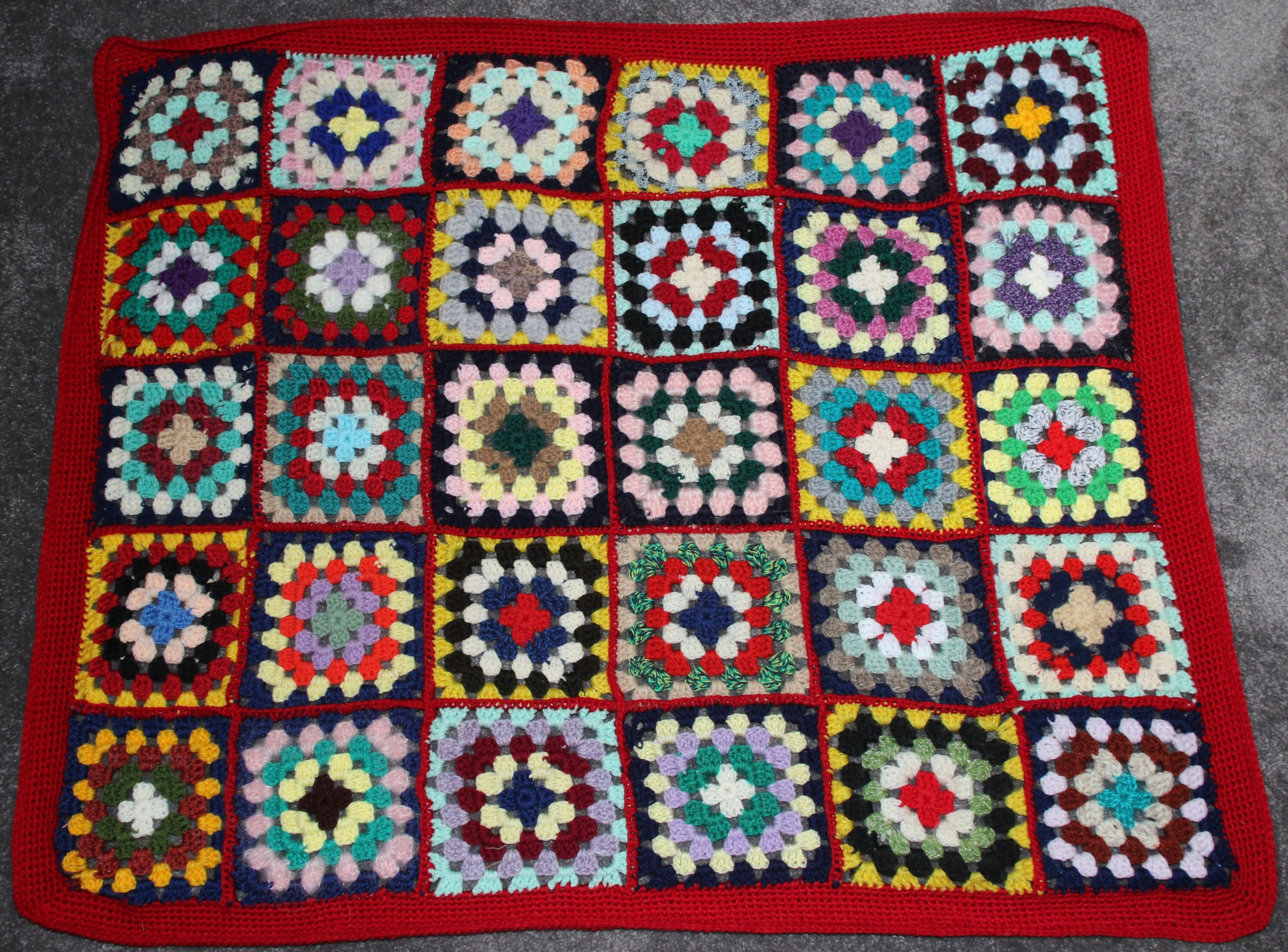Preloved Handmade Crochet Knee Rug, Granny Blanket