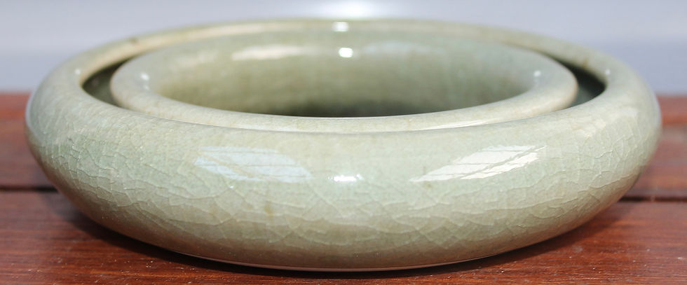 Thumbnail: Preloved Circular Vase, Round Trough Vase, Ceramic Vase, Flower Vase