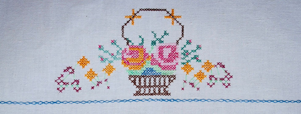 Miniatura: Preloved Rectangular Tablecloth , Floral Tablecloth , Flower Tablecloth
