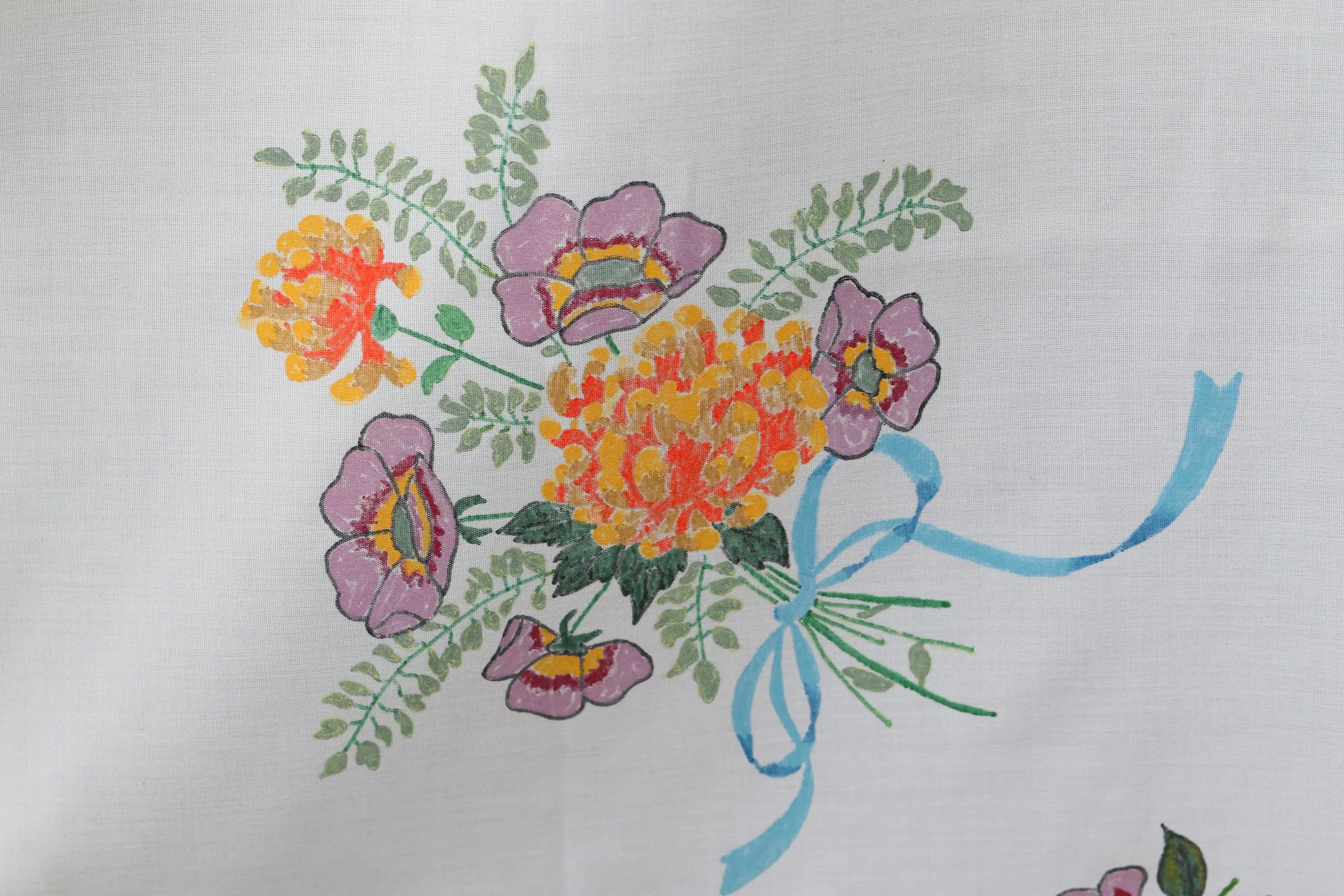 Preloved Printed Tablecloth, Floral Tablecloth, Flower Tablecloth