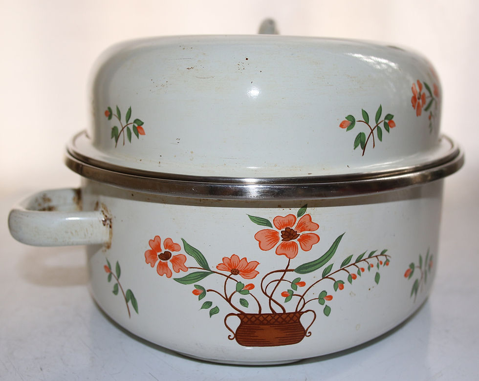 Миниатюра: Preloved Enamelware roasting dish, roasting pot or casserole dish with lid