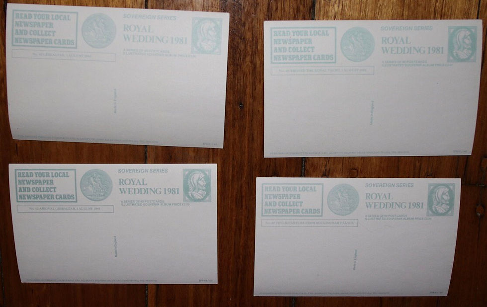 縮圖：Preloved Vintage Royal Wedding 1981 Souvenir Postcard , Separate Sales