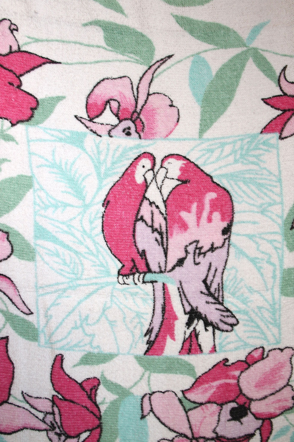 Miniaturbild: Preloved Vintage Guest Room Bird Towel Floral Towel