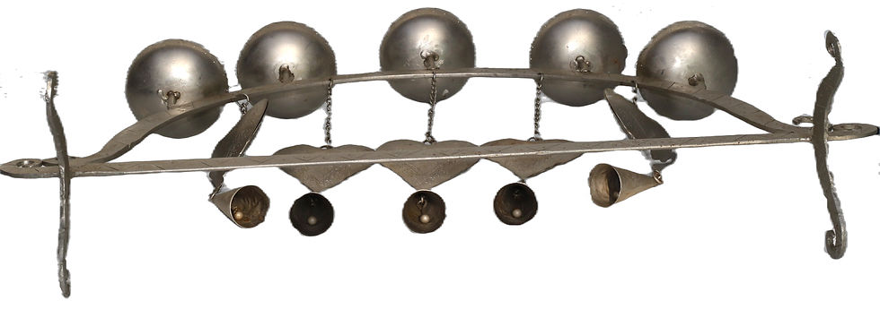Miniature : Preloved Handcrafted Metal Candlestick Holder, 5 Candle Candlebra