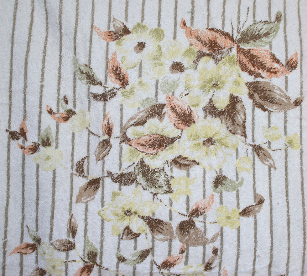Miniaturbild: Preloved Vintage Guest Room Towel,  Floral Peppermill Towel, Flower Towel