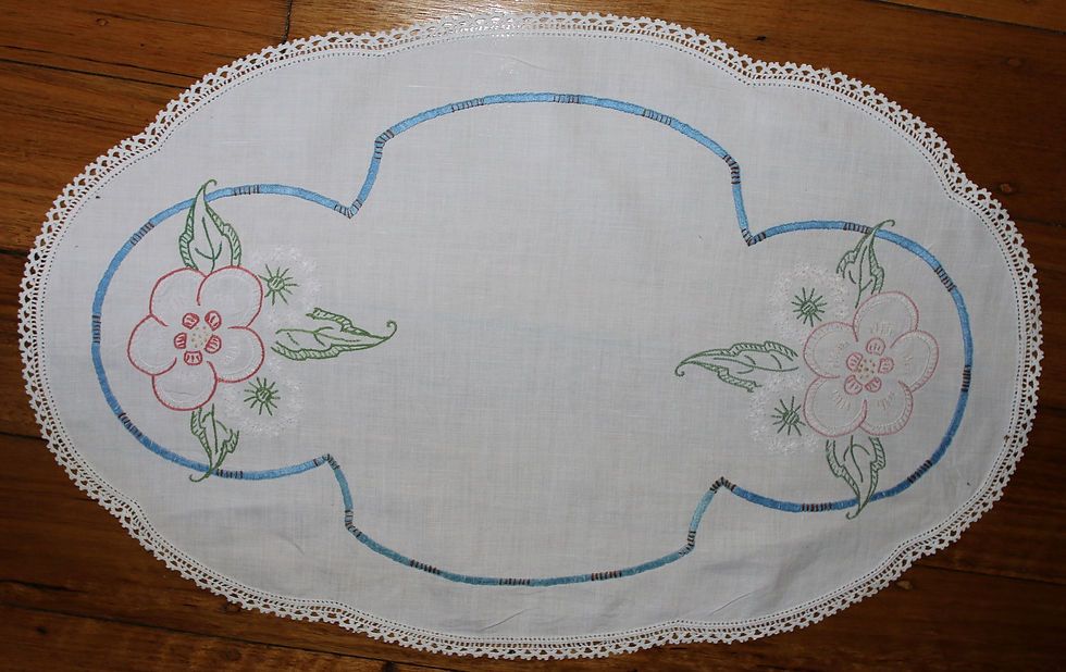 Μικρογραφία: Preloved Floral Centrepiece, Floral tablemat