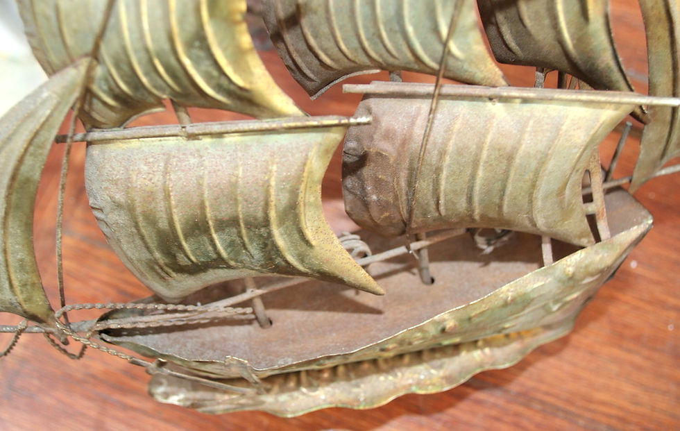Μικρογραφία: Preloved Vintage Brass Sailing Ship, Vintage Sailing Boat