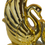 Miniatura: Preloved Lustre Double Swan Vase, Gold Lustreware Swan Vase