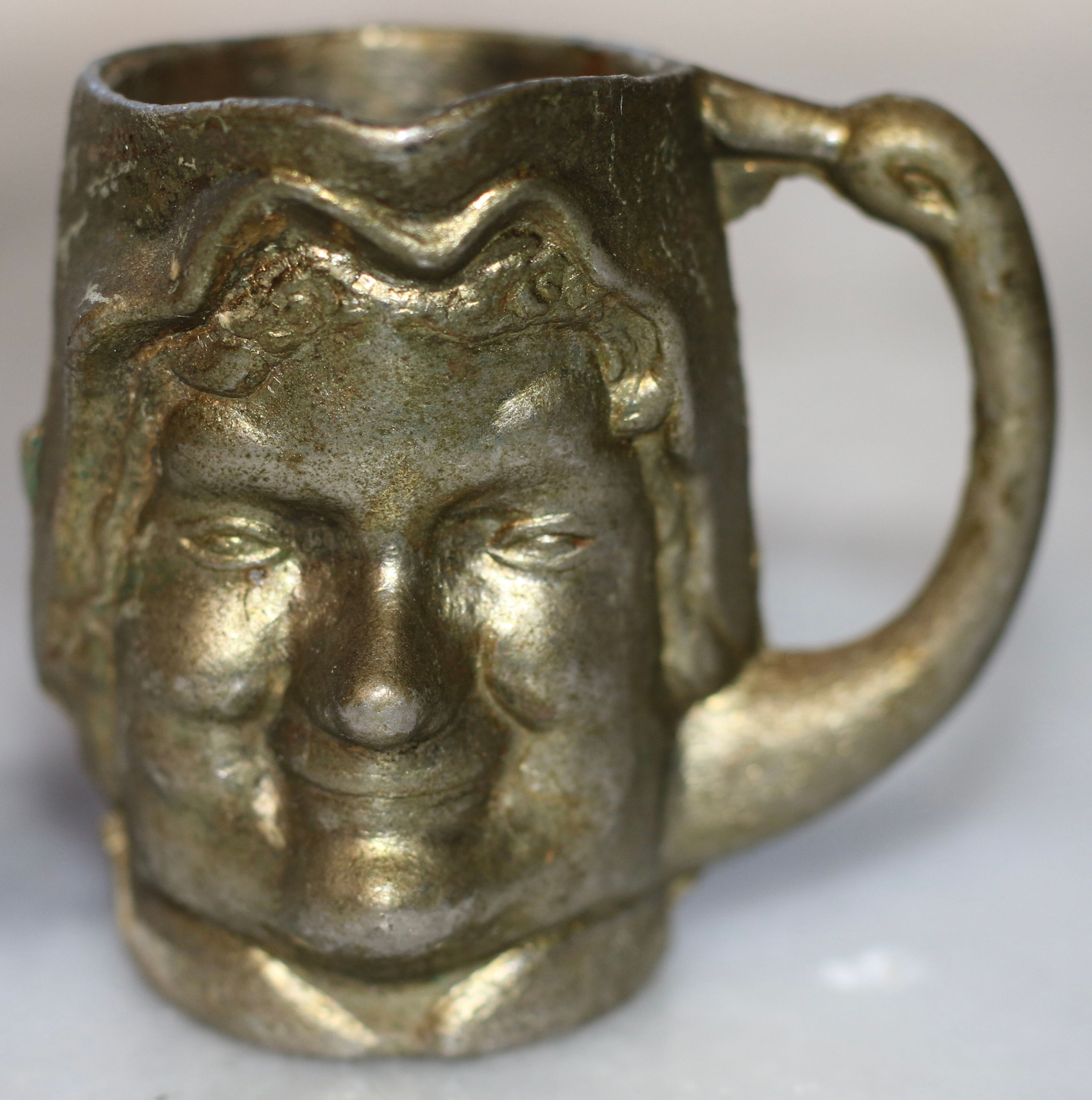 Preloved Vintage Miniature Metal Toby Jug