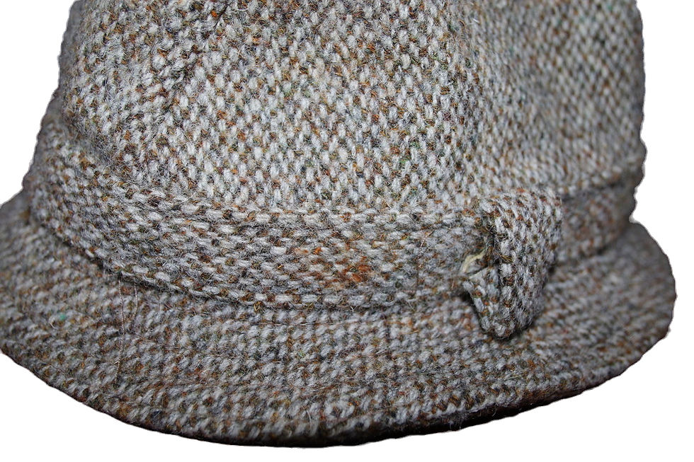 Miniatura: Preloved Vintage Harris Tweed Hat, 6 3/4 55 Small Country-Style Hat