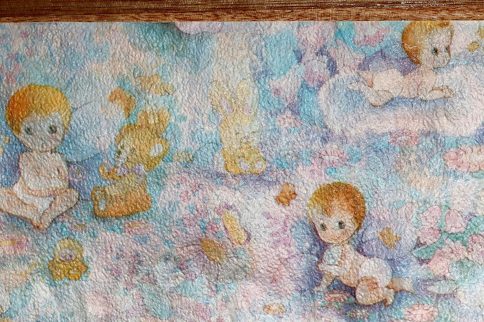 縮圖：Preloved Baby Shower Wrapping Paper, Vintage West German Tissue Wrap