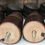 Thumbnail: Preloved Set of four wooden furniture legs on castor wheels