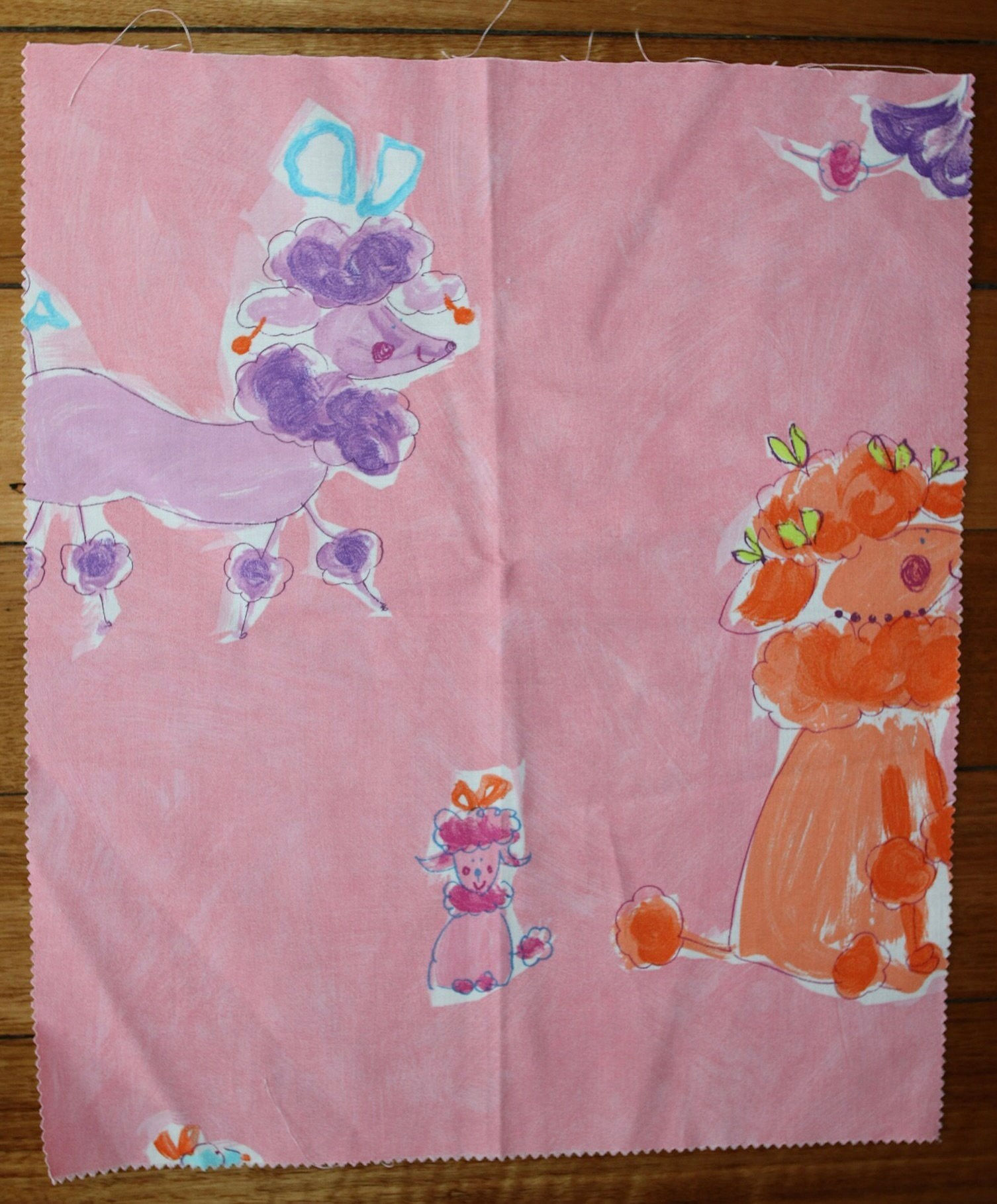 Preloved Quilting Fabric -Dog Picture