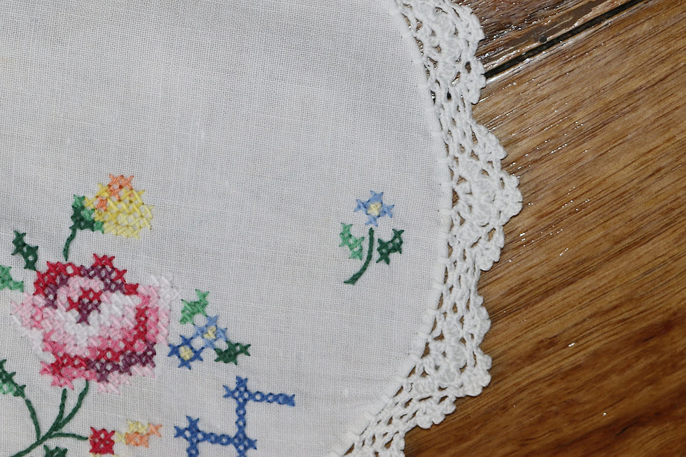 縮圖：Preloved Embroidered Floral Doily