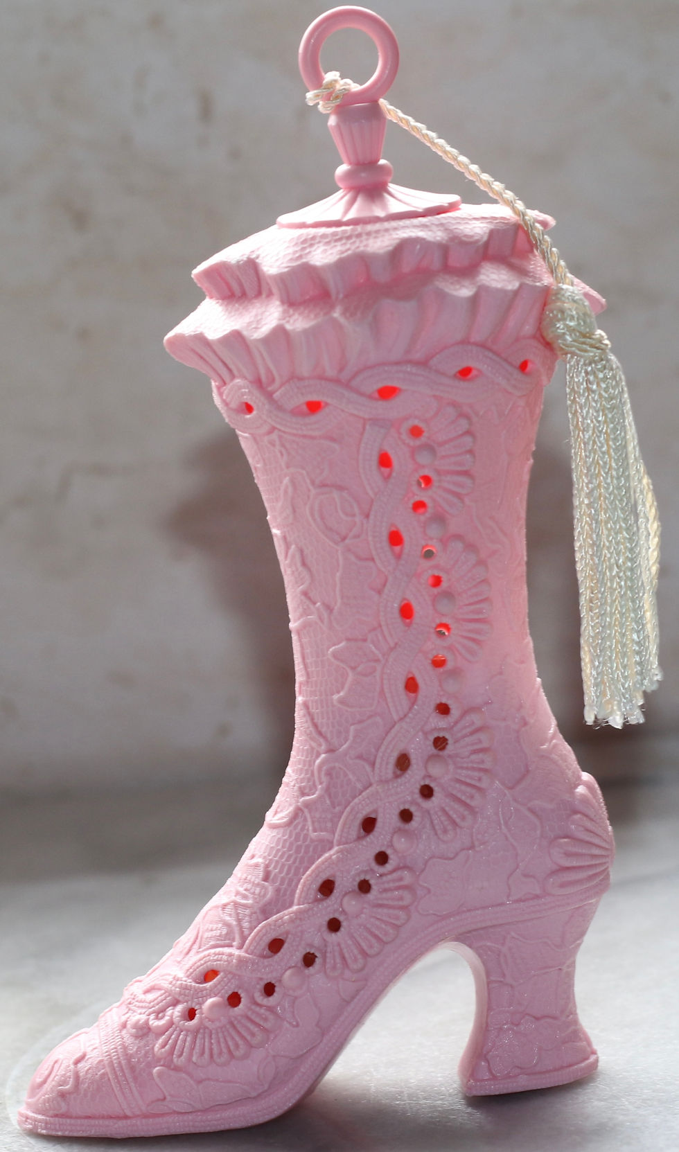 Μικρογραφία: Preloved Vintage Pink Boot Pomander - Scented Pomander - Plastic Air Freshener