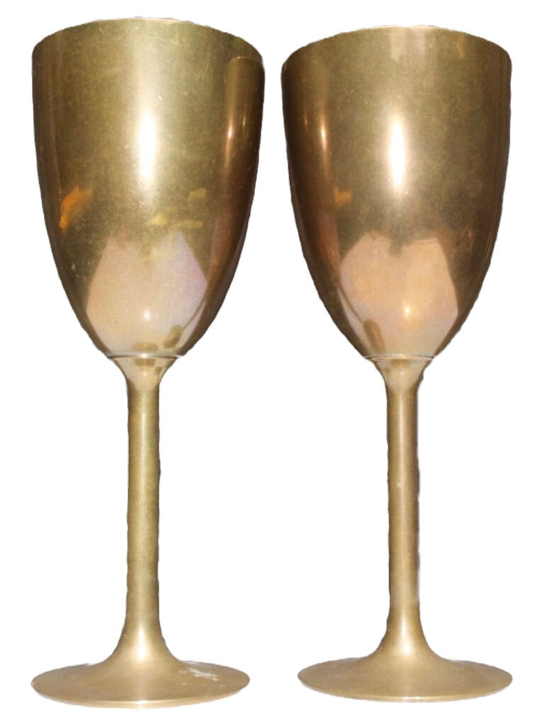 Miniature : Preloved Vintage Pair of Brass Goblets