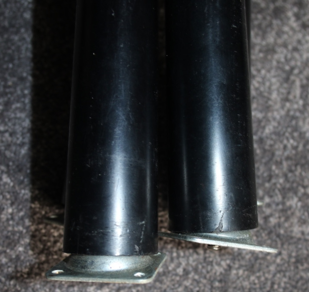 Thumbnail: Preloved Set of four retro long plastic and metal furniture legs, retro f