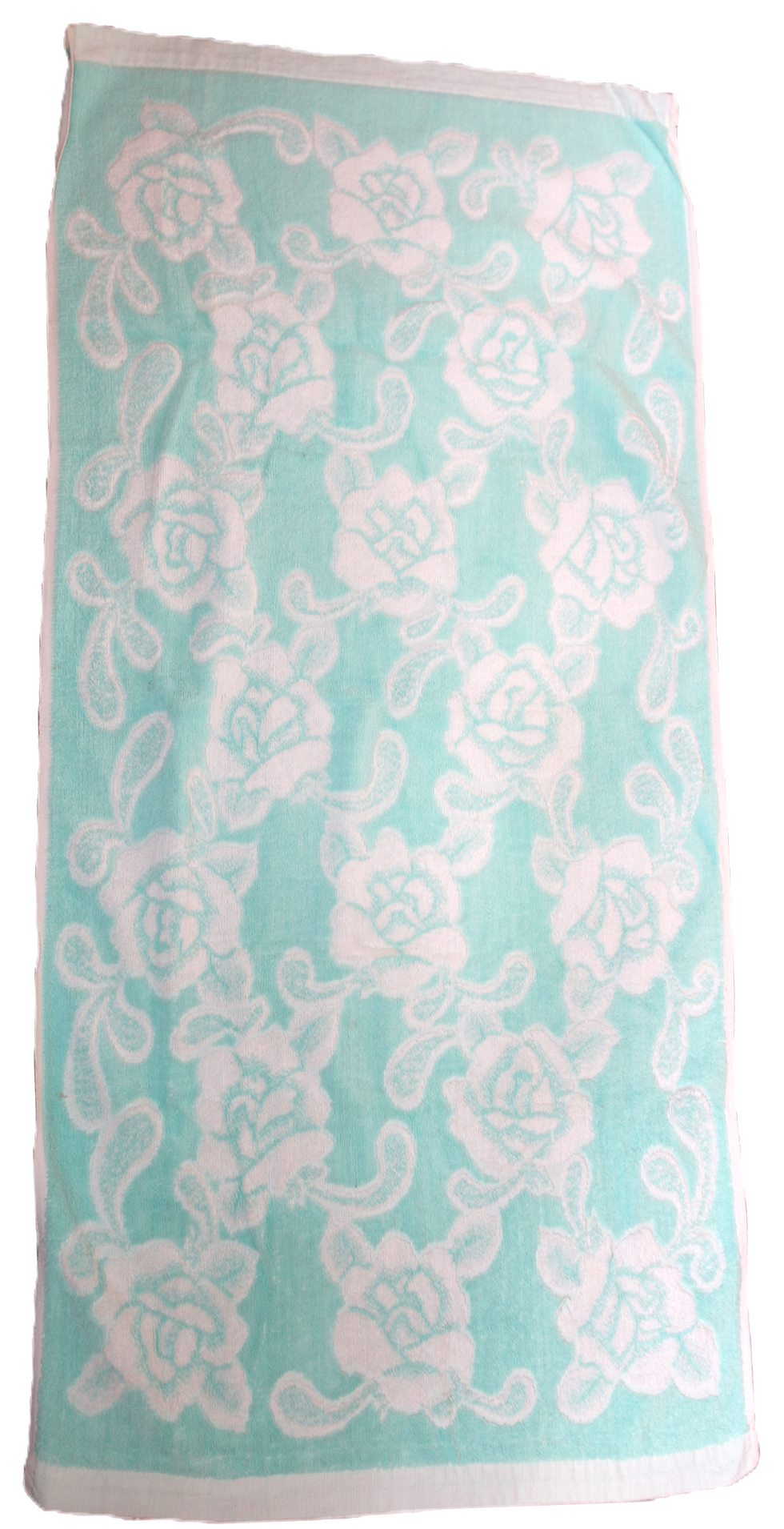 Miniature : Preloved Vintage Guest Room Towel, Lucky Clover Floral Towel, Flower Towel