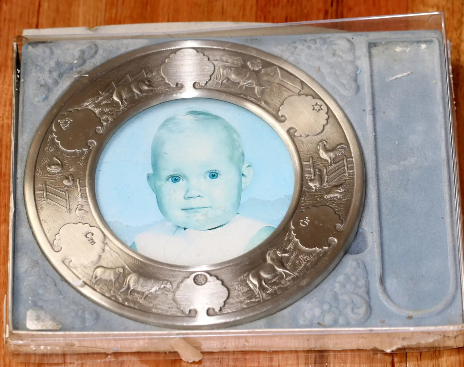 Preloved Vintage baby picture frame, in original box
