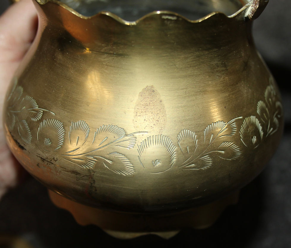 Miniature : Preloved Vintage Brass Kettle with Wooden Handle
