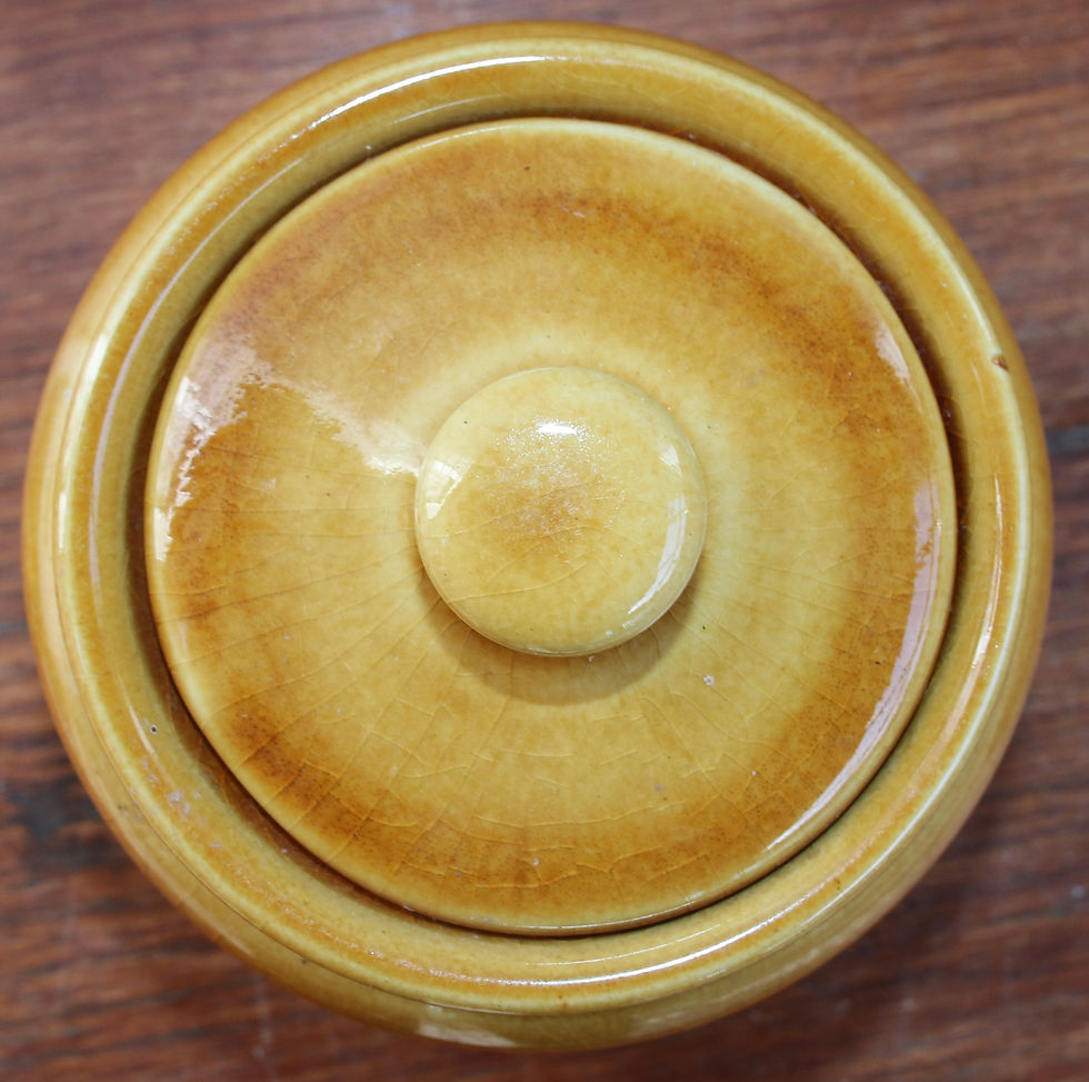 Thumbnail: Preloved Ceramic Coffee Canister, Bendigo Pottery Container, Australia