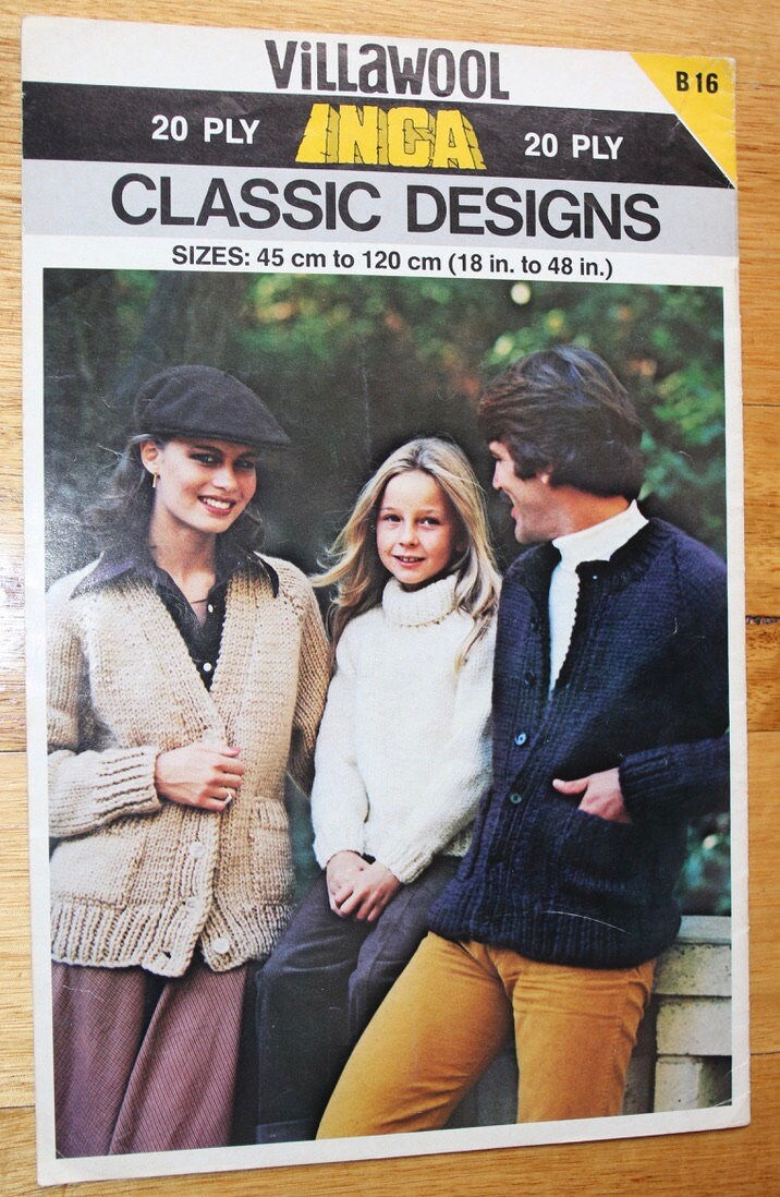 縮圖：Preloved Vintage Villawool Book B16 , Inca Classic Designs. OOP patterns.
